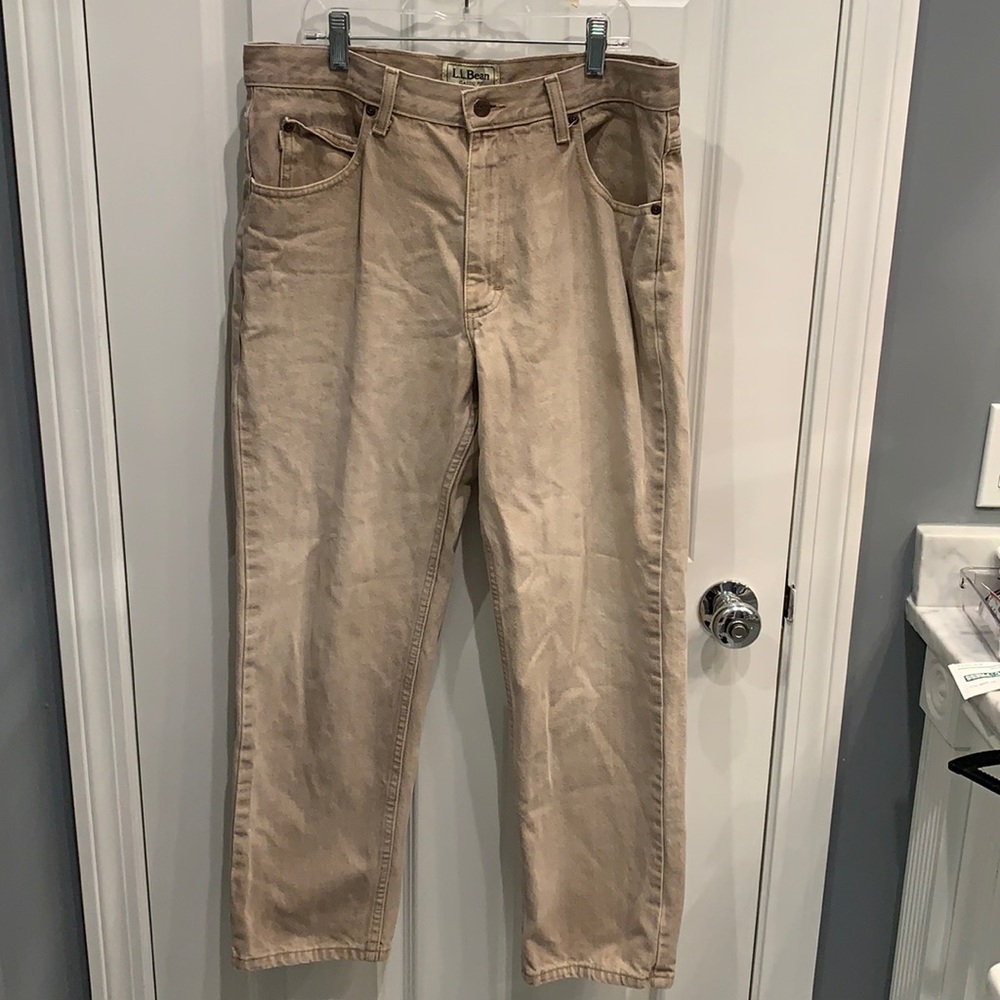 LL Bean tan denim jeans